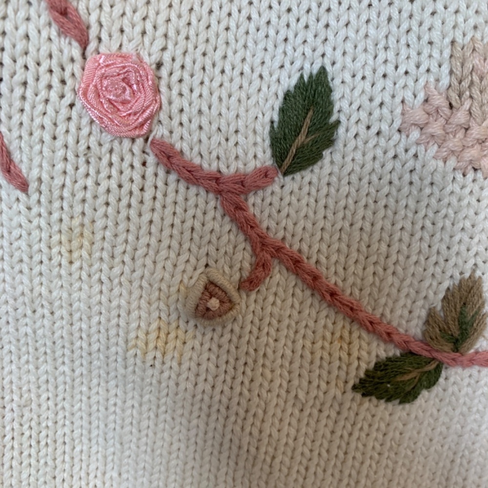 Vintage Alexa Grace Embroidered Sweater Cardigan Womens Large Cottagecore Floral - Picture 15 of 16